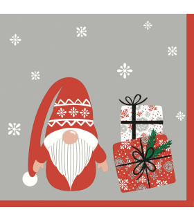 Servilletas 33 x 33 cm Gnome with Gifts Xmas