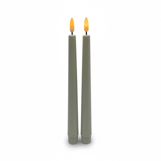 2 Velas Tapper LED Blancas 22 cm Función Touch Top Alparamis