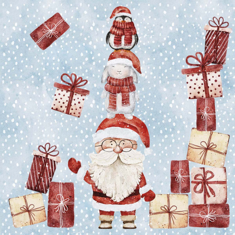 Servilletas 33 x 33 cm Santa Helpers Xmas