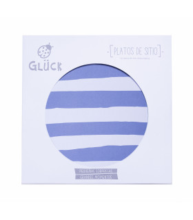 Plato de Sitio Rayas Azules 34 cm x 10