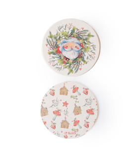 Posavasos Bosque Encantado Papá Noel Corona x 8