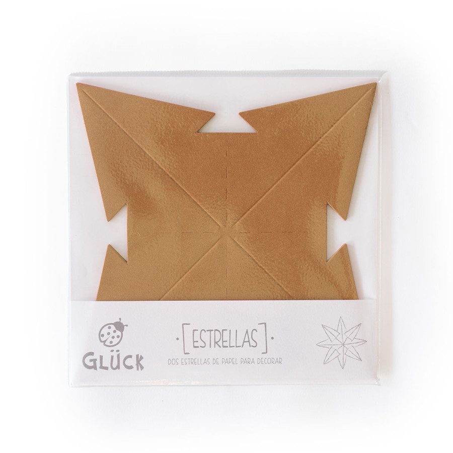 Estrella para Armar 19 cm Dorada x 2