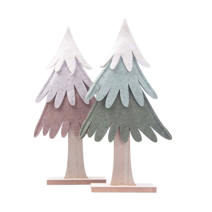 Adorno de Pino de Madera y Tela 30 cm Alparamis