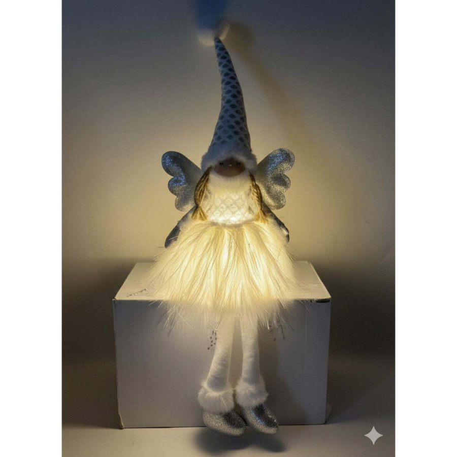 Adorno de Angel Piernas Largas con Luz LED 60 cm Alparamis