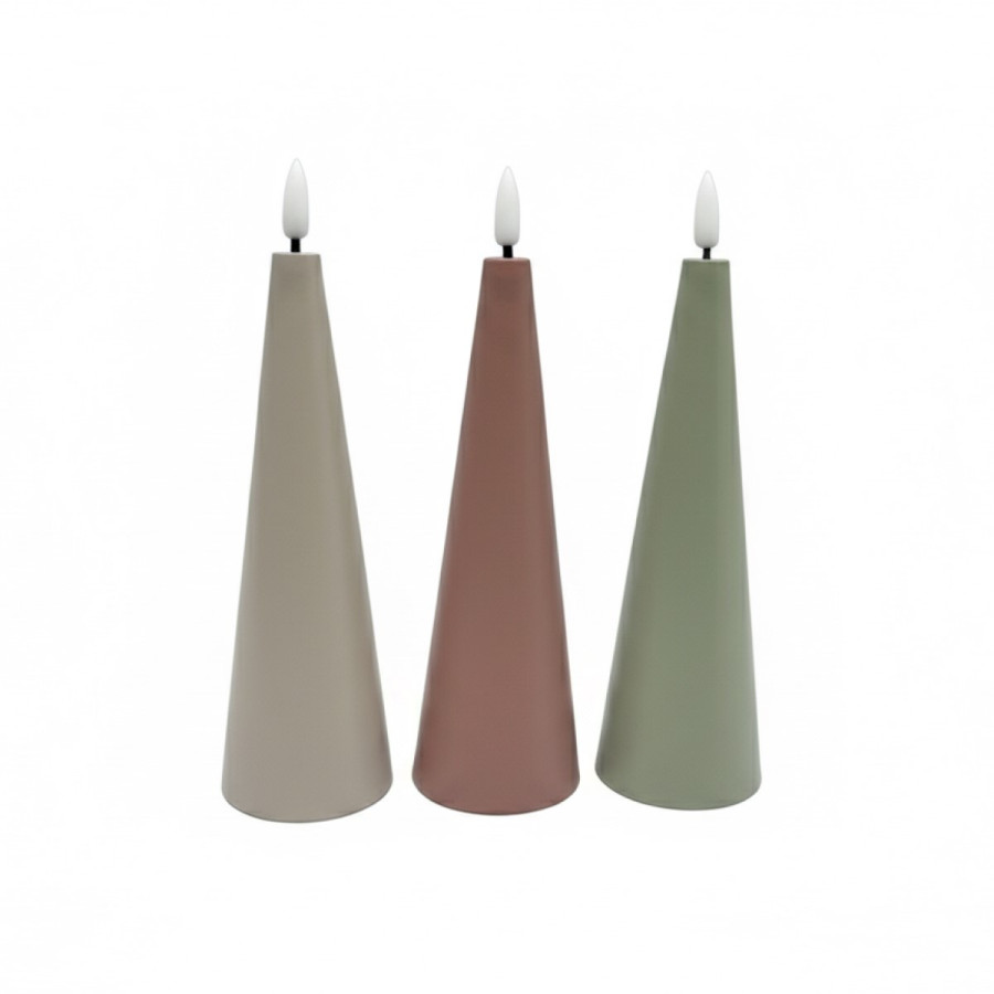 Vela Cónica LED Verde Seco 17.5 cm Alparamis