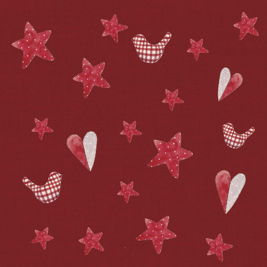 Servilletas 33 x 33 cm Artisan Joy Red and White Xmas