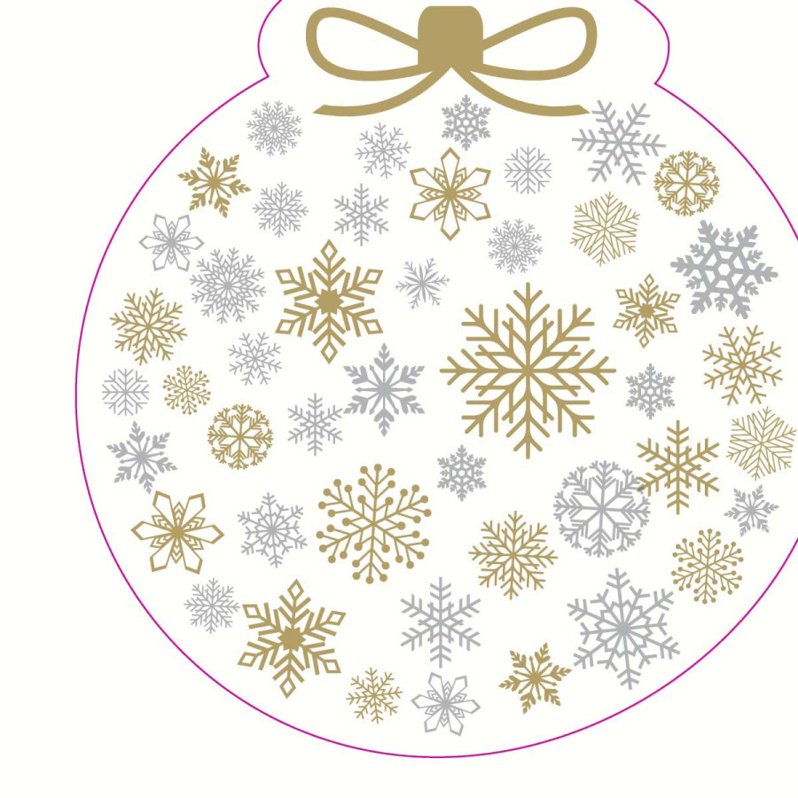Servilletas 33 x 33 cm Silhouette Snowflake Bauble Xmas