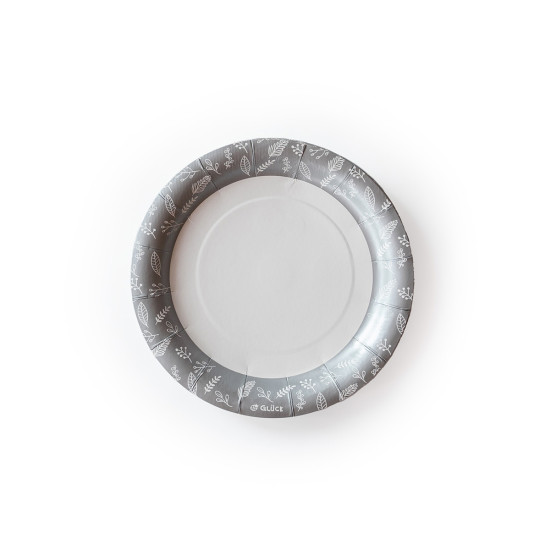 Plato de Polipapel Hojas Plateadas x 6