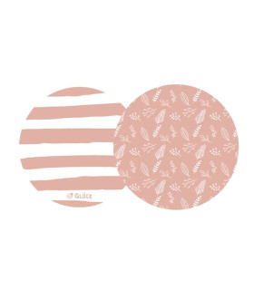 Posavasos Rayas y Hojas Rosas x8