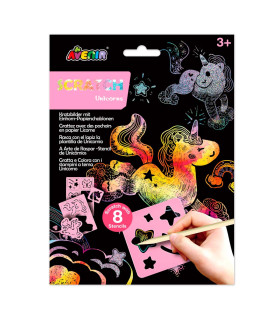 Scratch Art con Stencil Unicornios Avenir