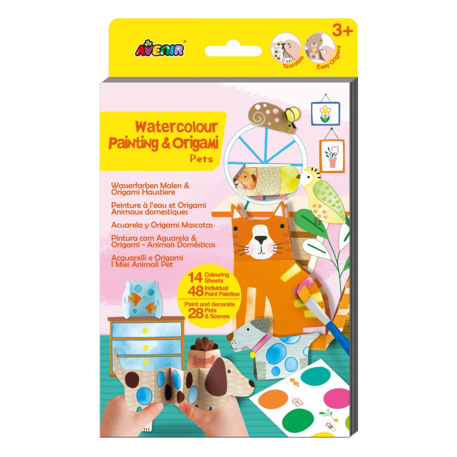 Kit de Acuarelas y Origami Pets Avenir