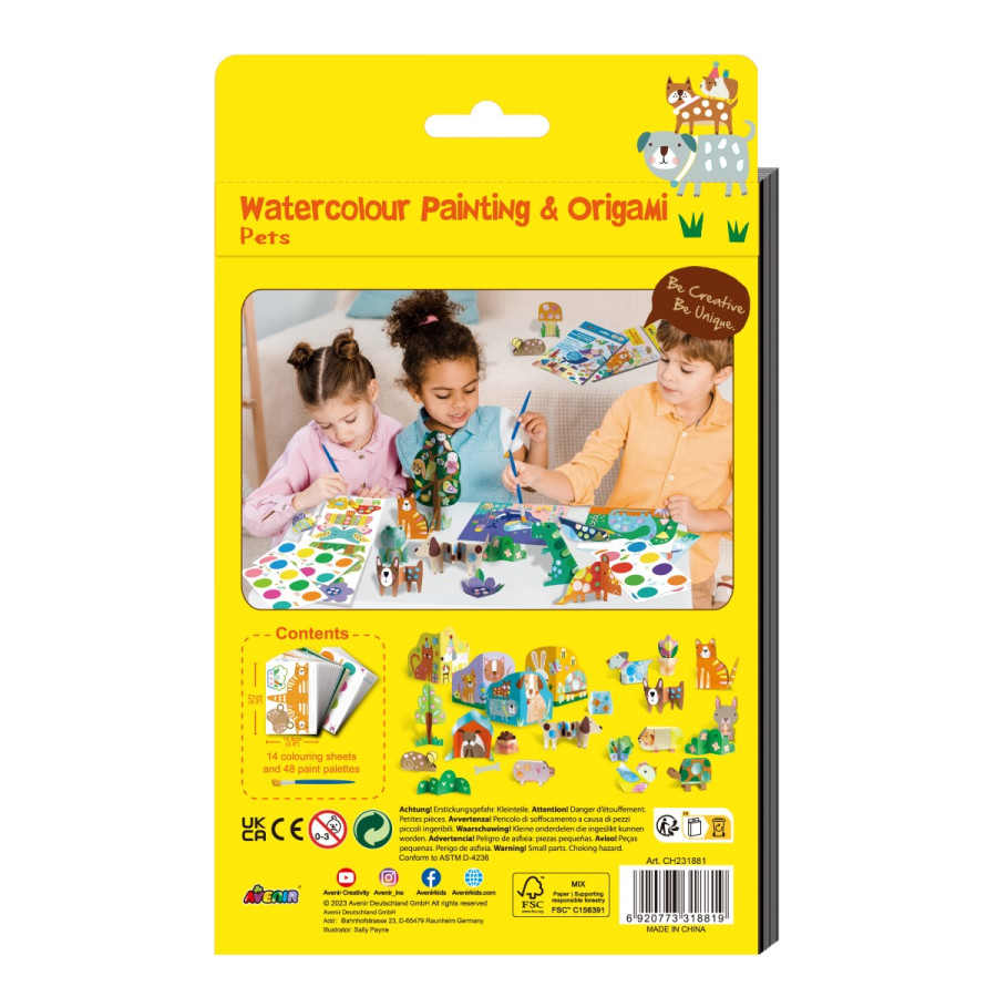 Kit de Acuarelas y Origami Pets Avenir