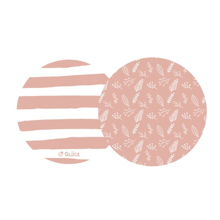 Posavasos Rayas y Hojas Rosas x8