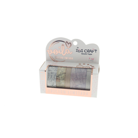 Washi Tape Box 5 Rollos de 4 m Stamp Edition Ibicraft