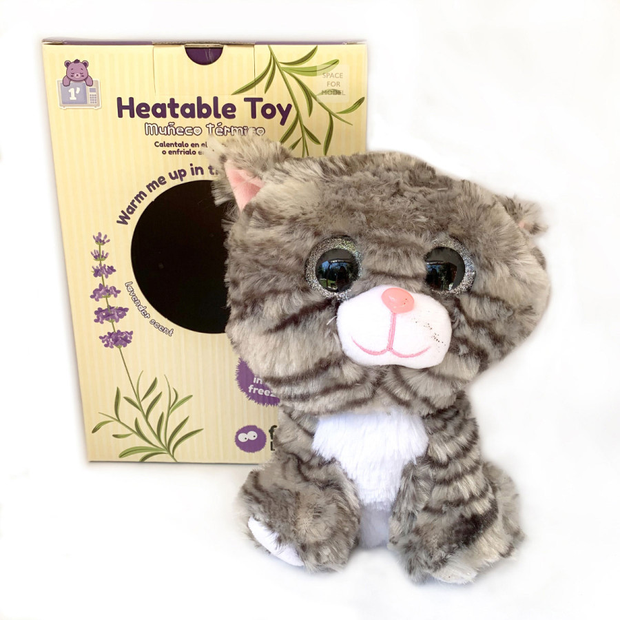 Peluche Térmico Gatito Gris Fur Buddies