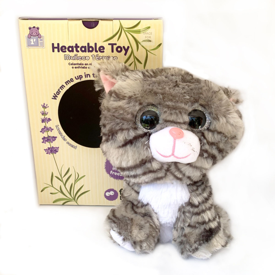 Peluche Térmico Gatito Gris Fur Buddies