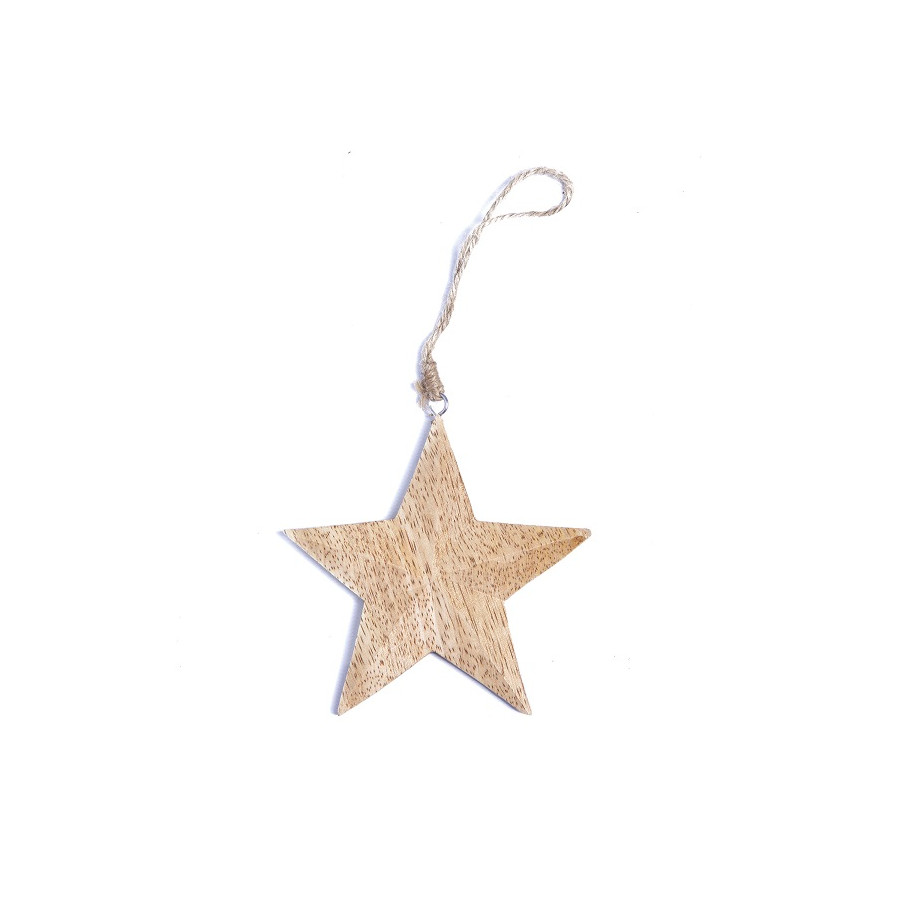 Adorno Colgante Arbol Estrella o Corazon de Madera 12 cm