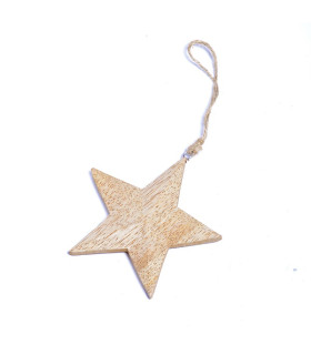 Adorno Colgante Arbol Estrella o Corazon de Madera 12 cm