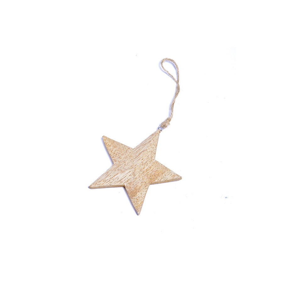 Adorno Colgante Arbol Estrella o Corazon de Madera 12 cm