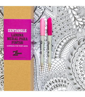 Lamina Mural Para Pintar Zentangle