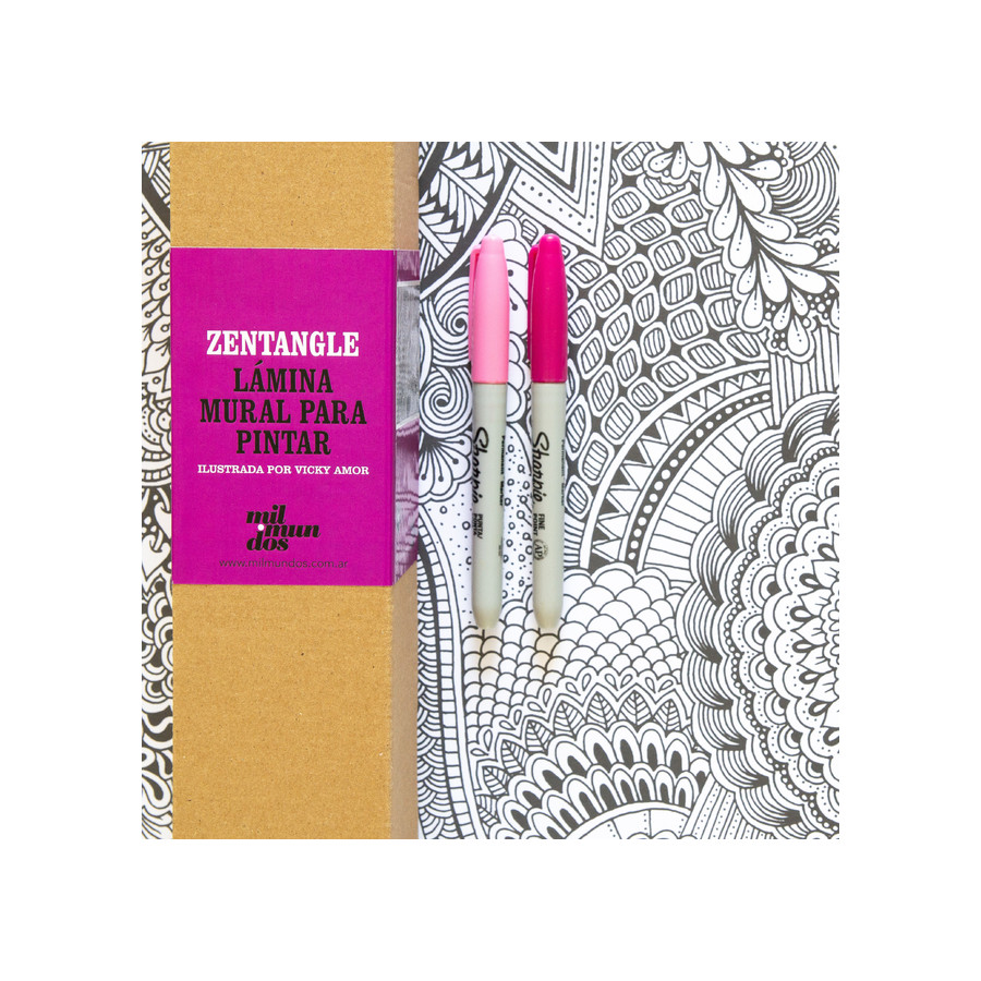 Lamina Mural Para Pintar Zentangle