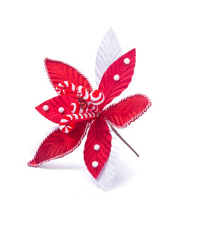 Adorno Estrella Federal Candy Roja y Blanca 32 cm Alparamis