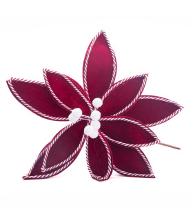 Adorno Estrella Federal Bordó con Blanco 28 cm Alparamis