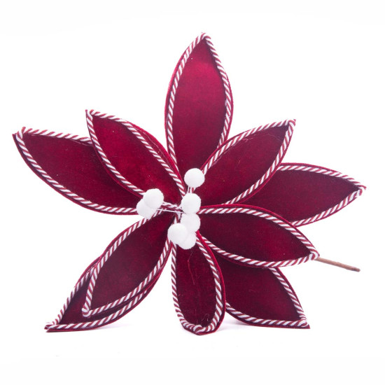 Adorno Estrella Federal Bordó con Blanco 28 cm Alparamis