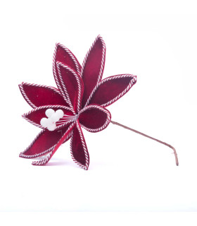 Adorno Estrella Federal Bordó con Blanco 28 cm Alparamis