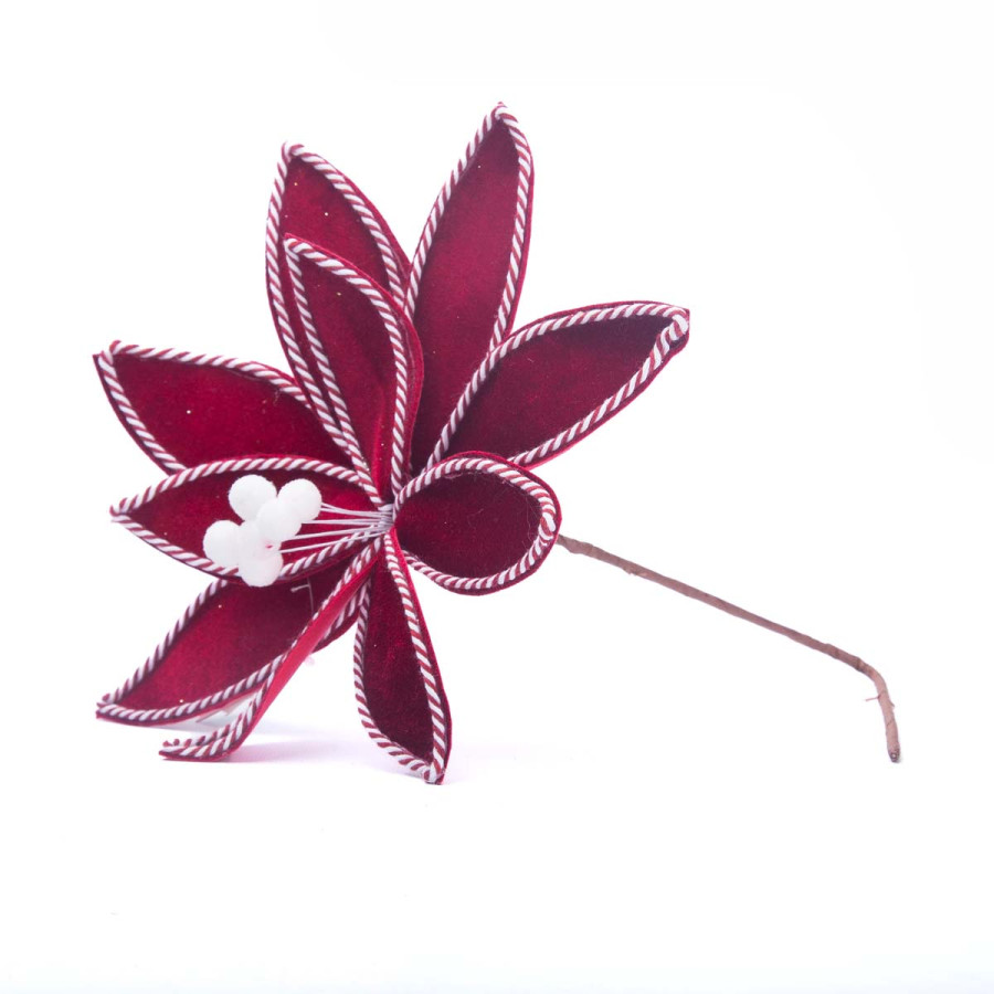 Adorno Estrella Federal Bordó con Blanco 28 cm Alparamis