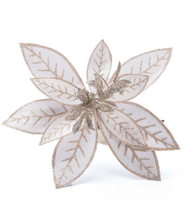 Adorno Estrella Federal Blanca con Dorado 27 cm Alparamis