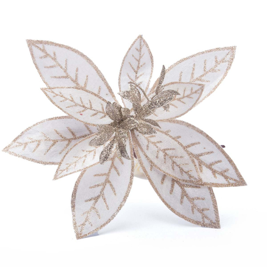 Adorno Estrella Federal Blanca con Dorado 27 cm Alparamis