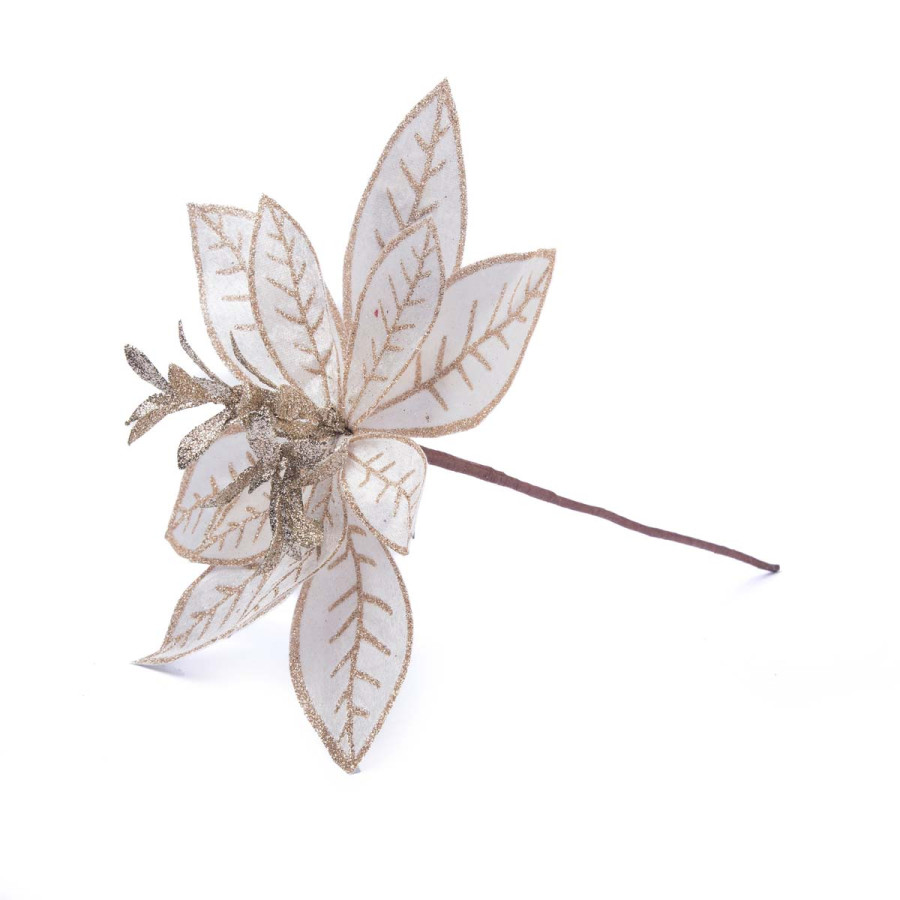 Adorno Estrella Federal Blanca con Dorado 27 cm Alparamis