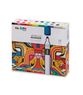 Marcadores Acrílicos Acrylic Carioca Plus x 18