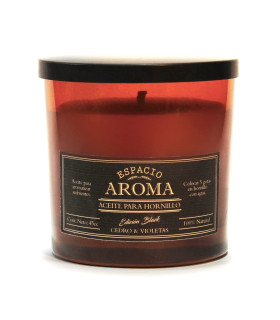 Vela de Soja Aromática 250 g Línea Black Cedro y Violetas Espacio Aroma