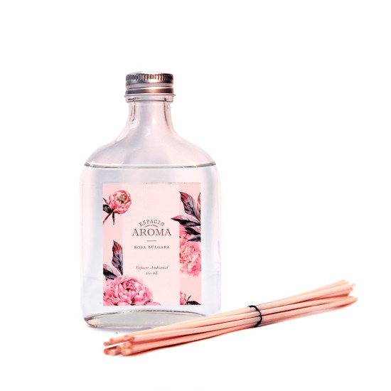 Difusor Ambiental 200 ml Línea Clásica Rosa Búlgara Espacio Aroma