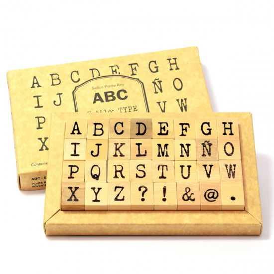 Set de sellos abecedario estilo Type Mayúscula