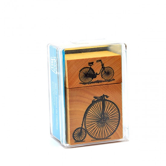 Set de sellos Vintage Bicis caja chica