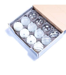 Bola de Vidrio con Detalles Plateados 7 cm