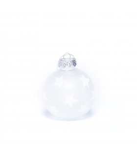 Bola Plástica Con Detalles Blancos 8 Cm