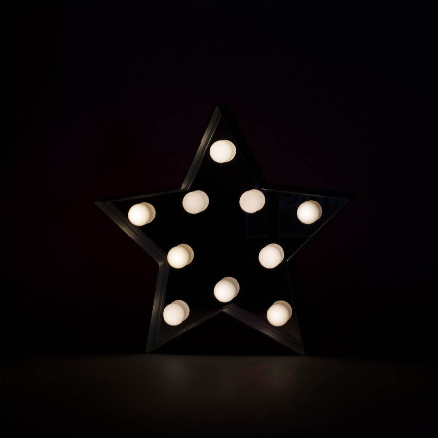 Espejo estrella plateada con luz LED