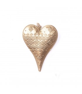 Adorno de Corazón Dorado de Metal 11 cm
