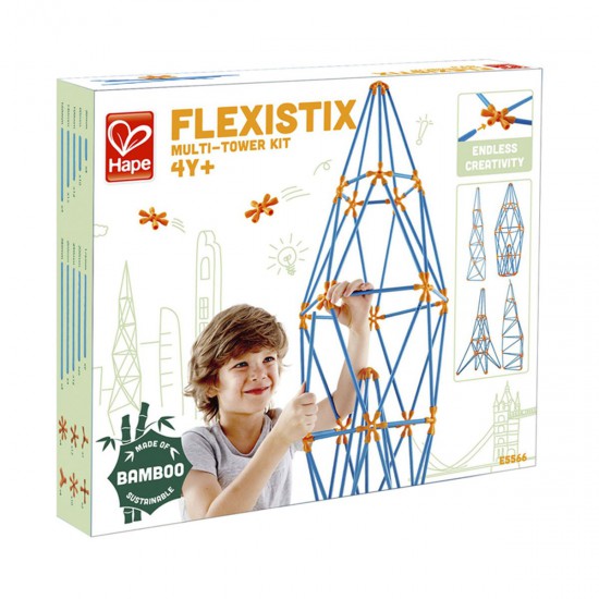 Kit Flexistix de Construcción Creativa Multi Torres 132 pzas Hape