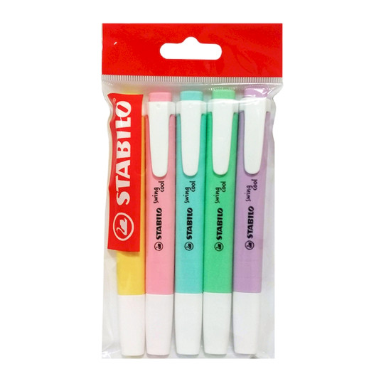 5 Resaltadores Swing Cool Pastel Stabilo