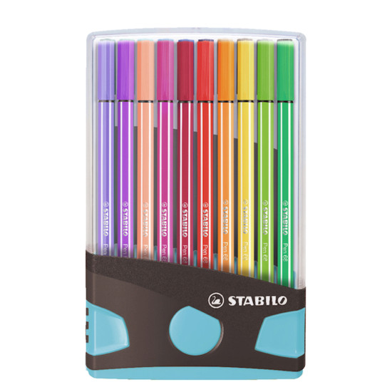 Marcadores Pen 68 Color Parade Estuche Celeste Stabilo x 20