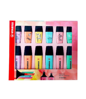 Caja de 6 Resaltadores y 6 Mini Resaltadores Boss Pastel de Stabilo