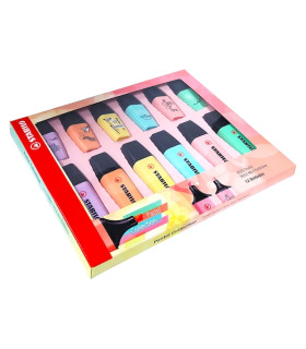 Caja de 6 Resaltadores y 6 Mini Resaltadores Boss Pastel de Stabilo