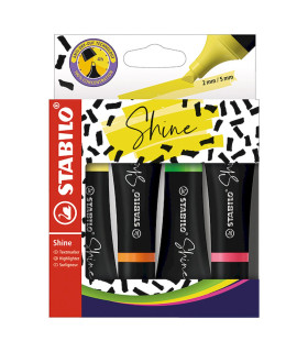 4 Resaltadores Shine en Estuche Stabilo