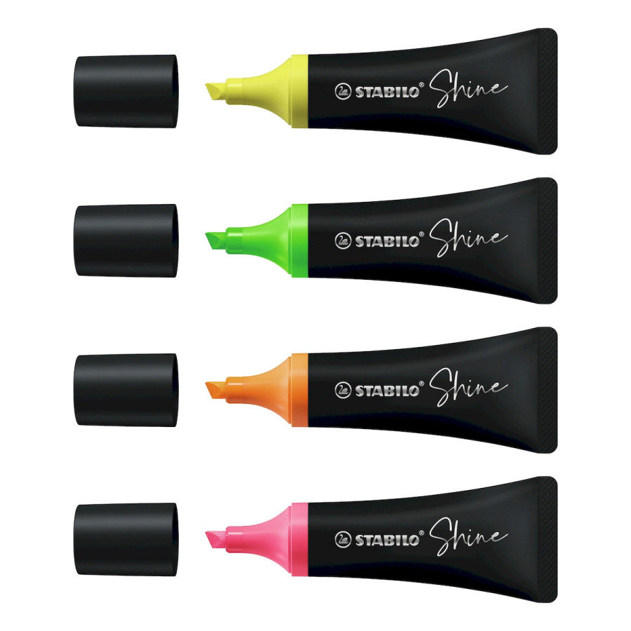 4 Resaltadores Shine en Estuche Stabilo