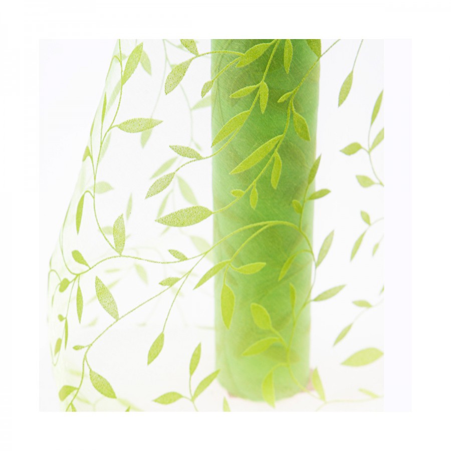 Tela Con Hojas Verde 35 Cm X 9 M